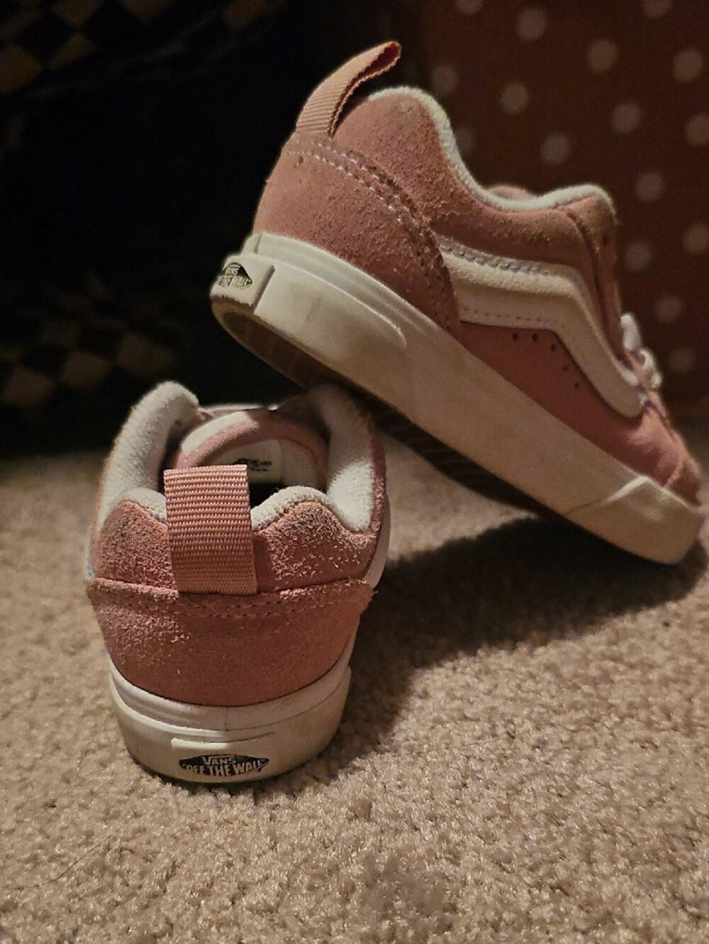 Vans Kids Pink Suede Sneakers with White Stripe - Picture 2 of 6